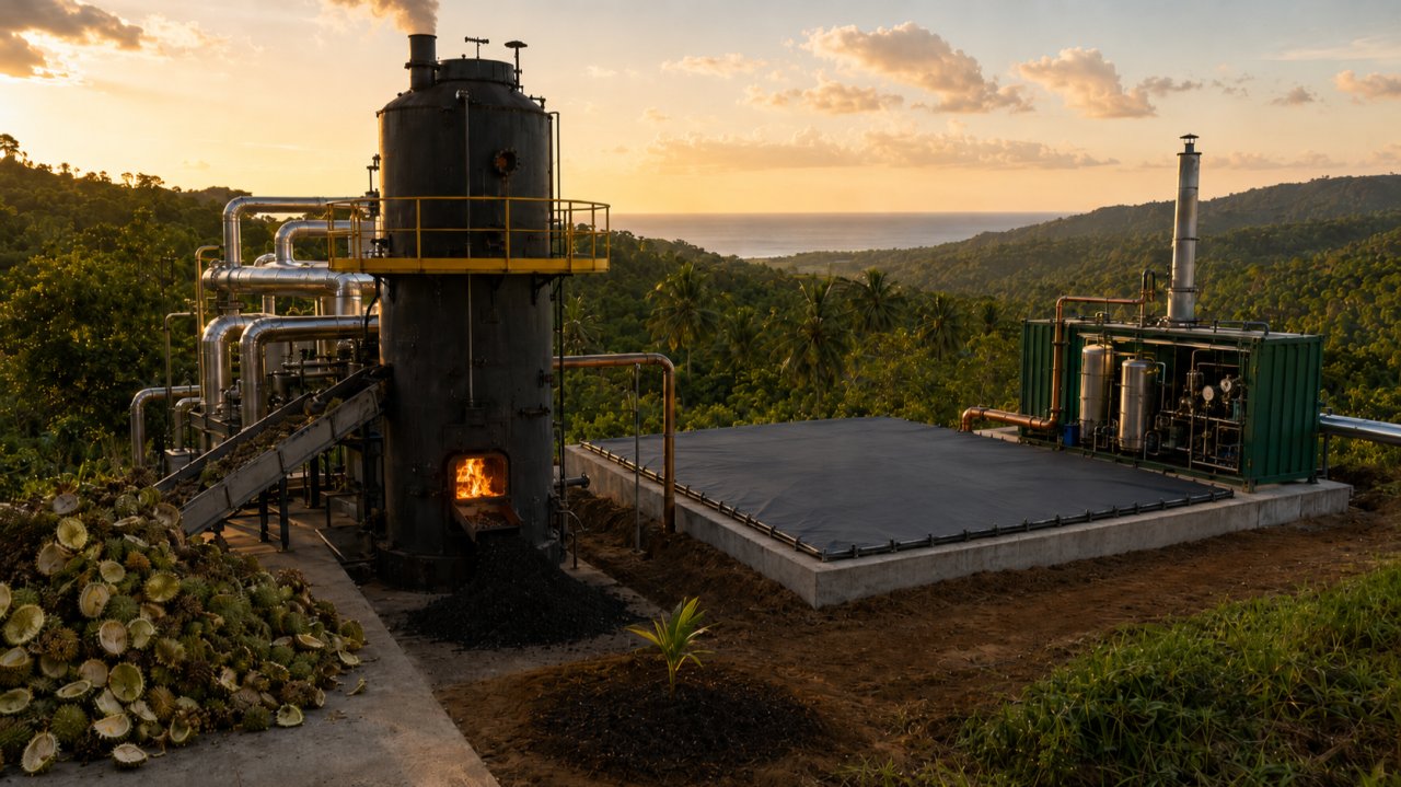biochar biorefinery durian husk