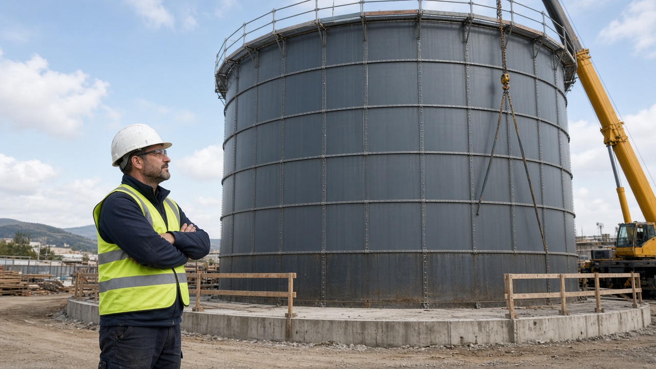 Construction supervision on a plant site