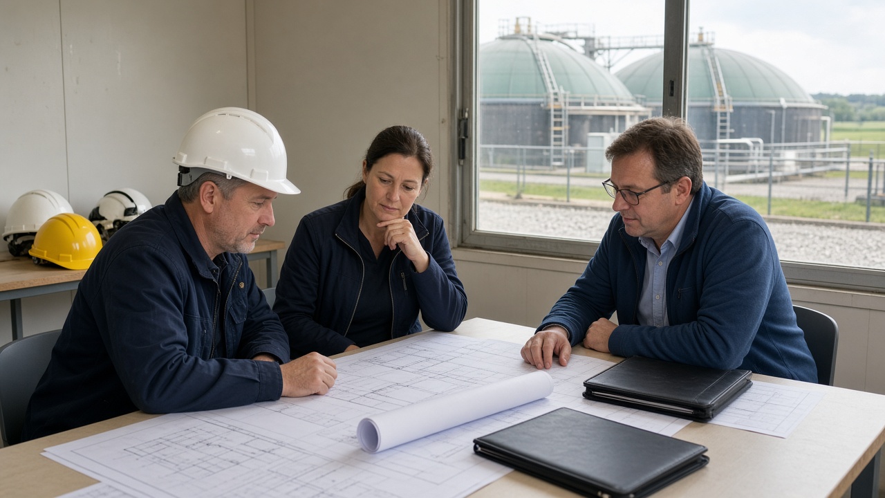 Project meeting in a site office