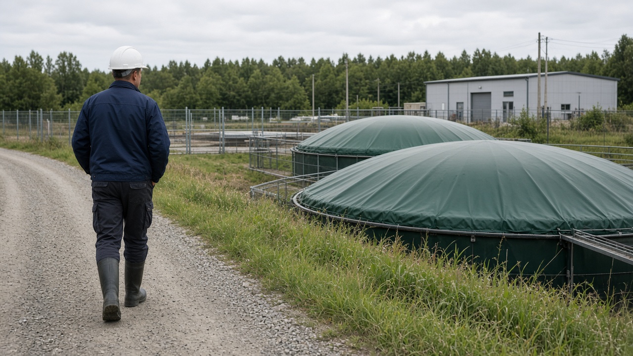 Site safety walk of a biogas plant plot