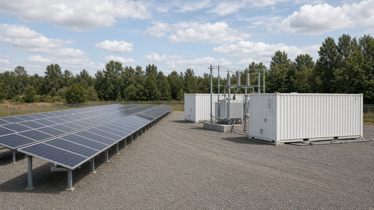 Solar array and battery containers
