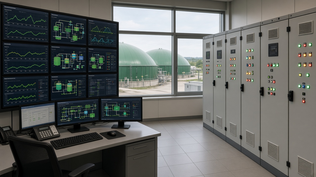Plant control room and PLC cabinets