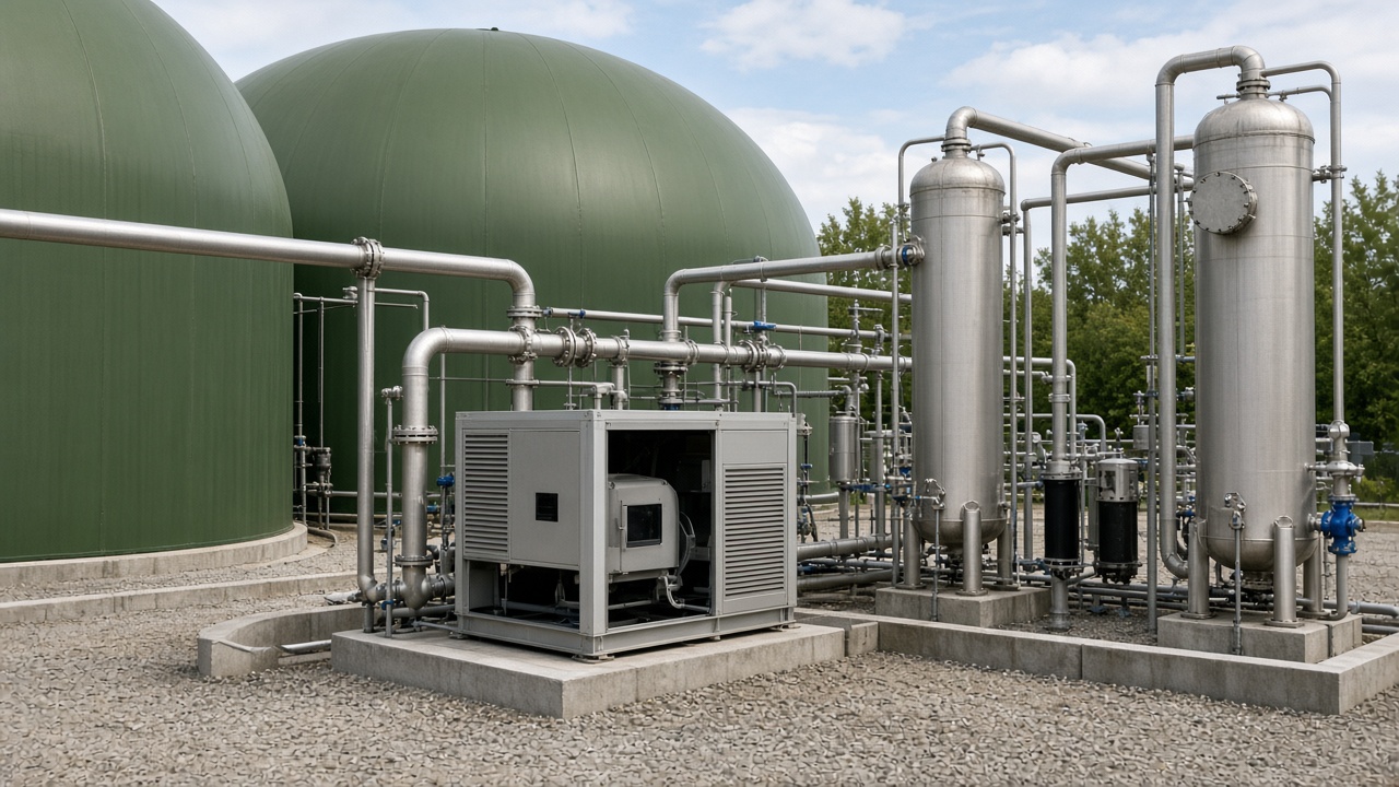 Biogas upgrading plant