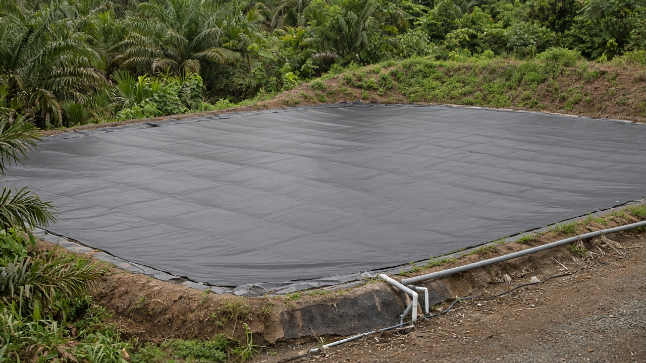 In-ground covered biogas lagoon