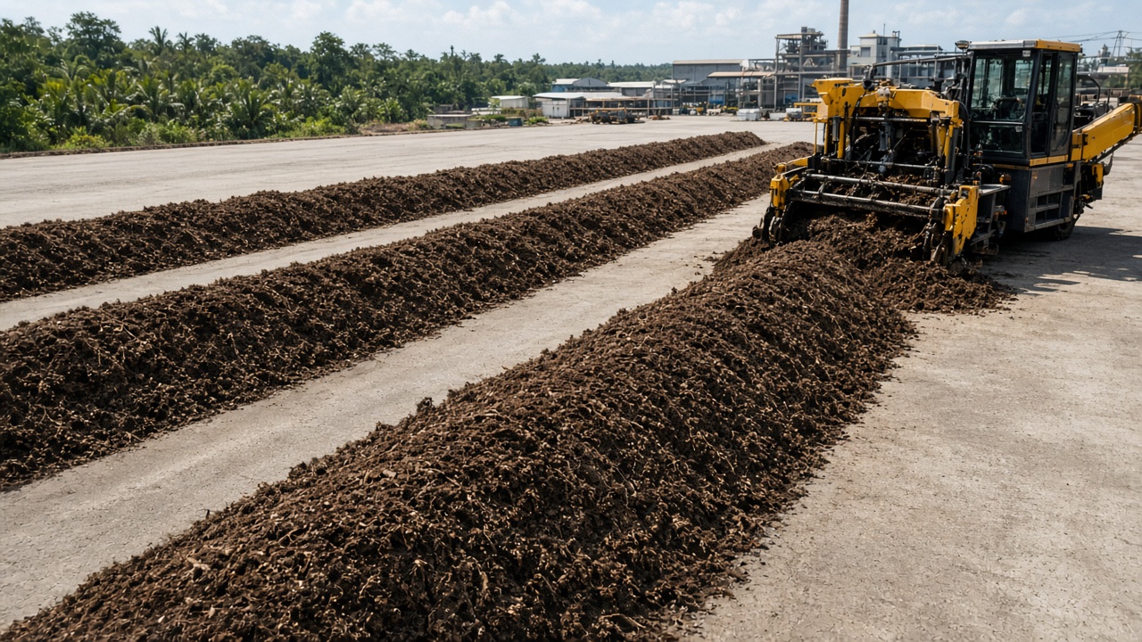 Compost windrows