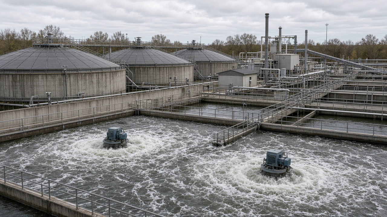 Anaerobic and aerobic wastewater plant